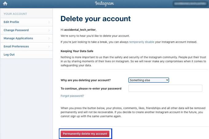 Instagram delete Vs deactivate